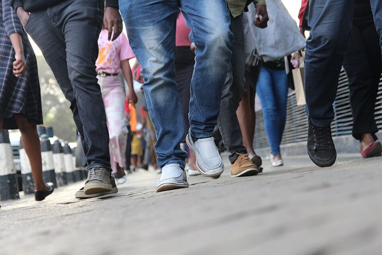 People walking on the street in Nairobi, Kenya